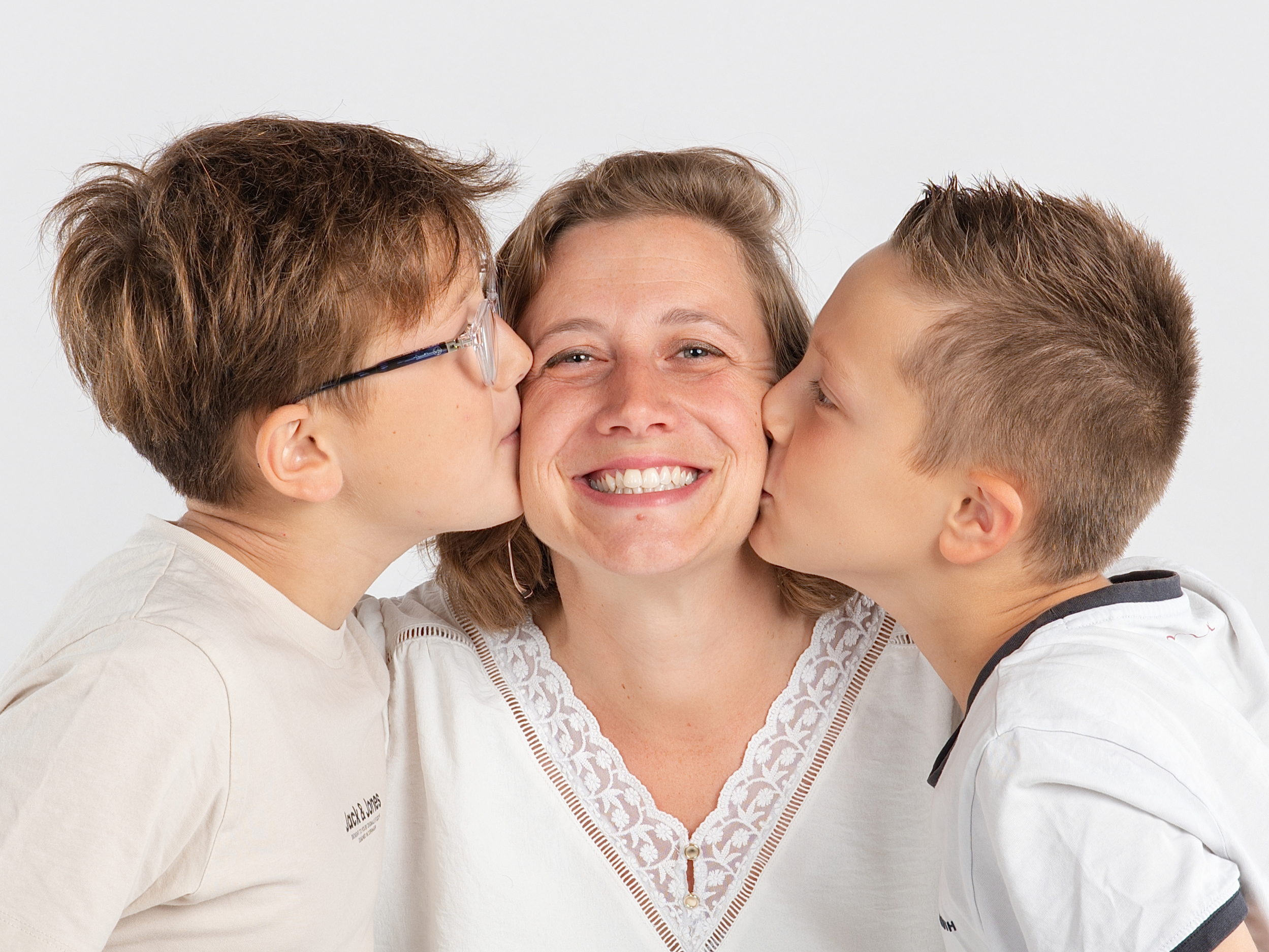 Portrait de famille en studio, photographe famille Loire-Atlantique